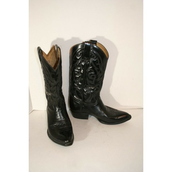 Rudel Black Cowboy Western Boots Mens SZ 10 main image 4